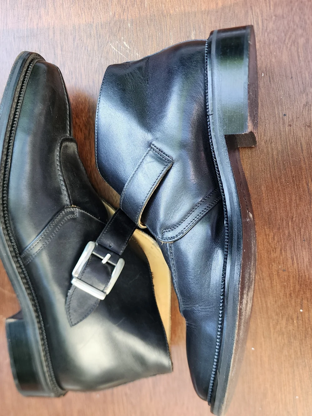 Mario Caligiuri Italy Black Leather Monk Strap Boots [11]